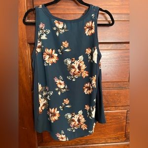 Maurices womens dress tank top size medium floral and teal color